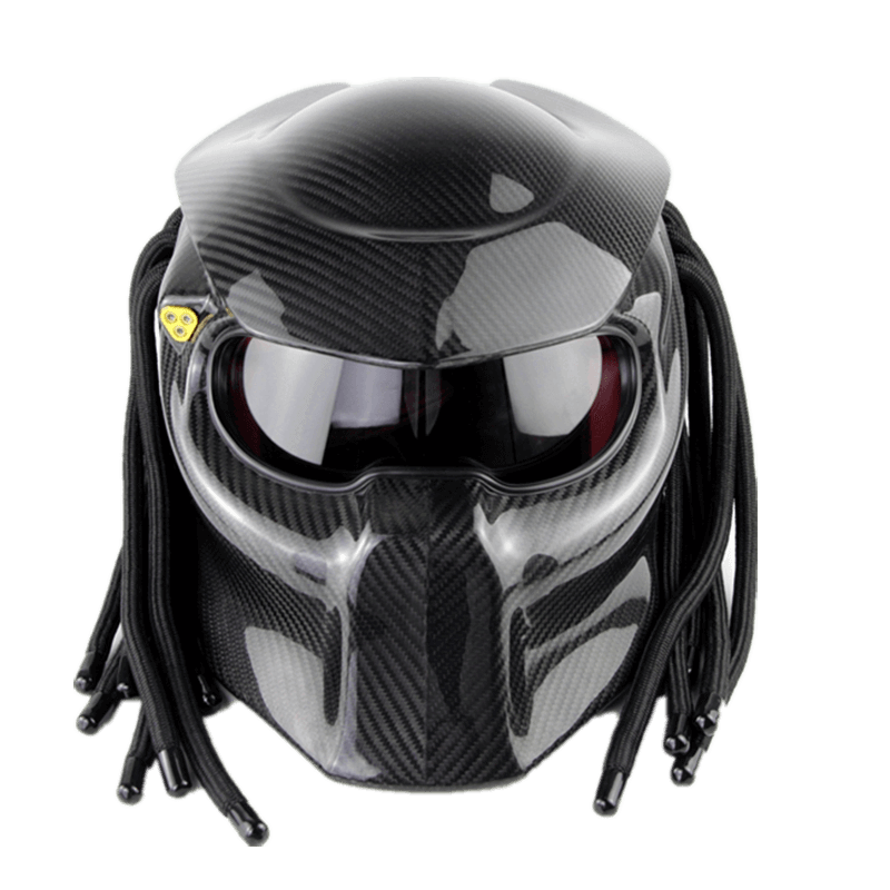 SOMAN Predator Helmet Motorcycle with Braids High Quality Helmet Custom  Casco Visor Cosplay Helmet Casque Predator Capacete